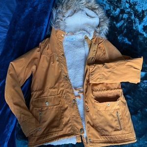 Faux fur parka jacket